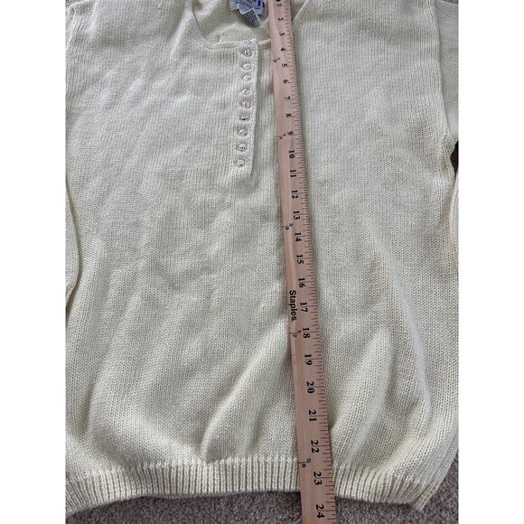 Vintage Club Sportif de Paris Cream Floral Button Knit Cardigan - Picture 5 of 8